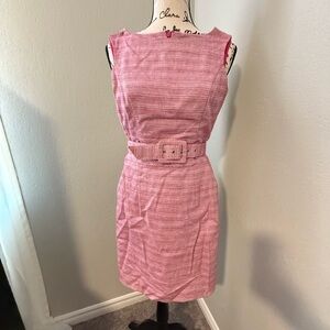Banana Republic Pink Ribbed Sheath Midi Dress